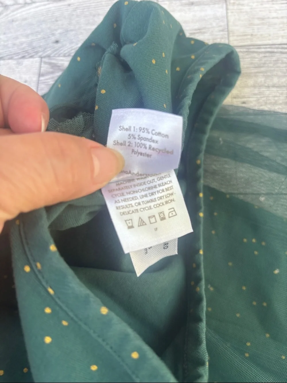 Hanna Andersson Forest Green & Gold Sparkle Tulle Dress
